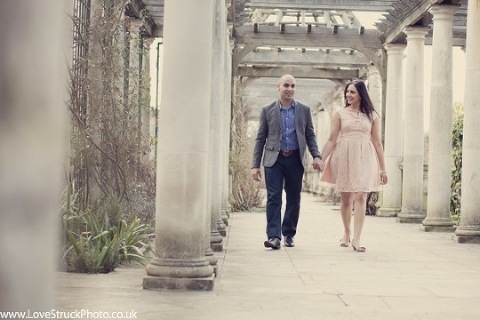 Pergola and Hill Gardens, Hampstead Heath Pre Wedding Photoshoot, London Engagement Shoot