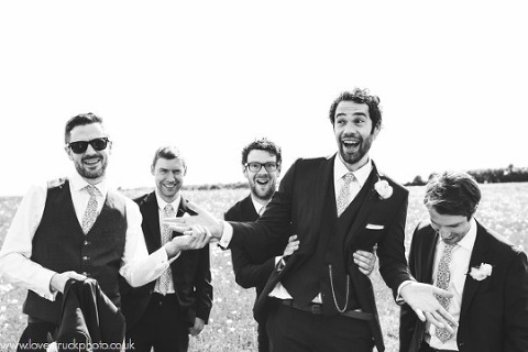 quirky wedding photos, cripps barn wedding, wedding groomsmen shots