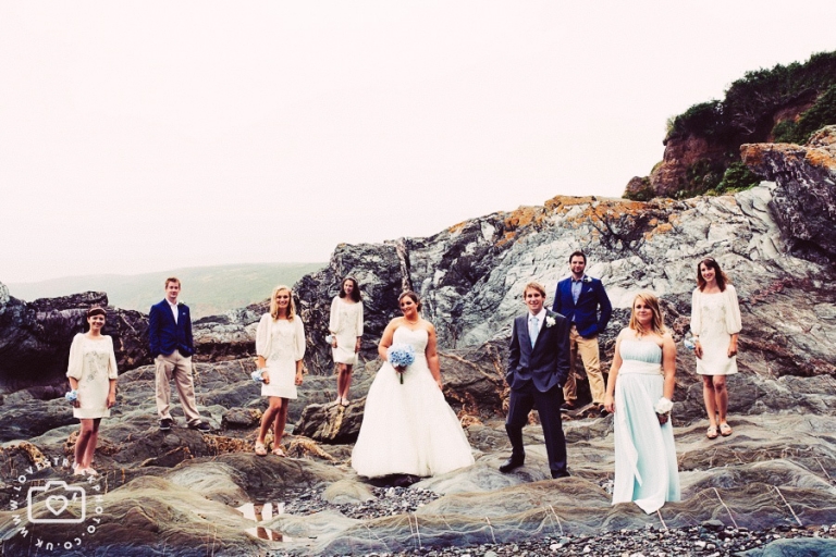 seaside cornwall wedding, seaside wedding portraits