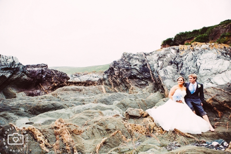 seaside cornwall wedding, seaside wedding portraits