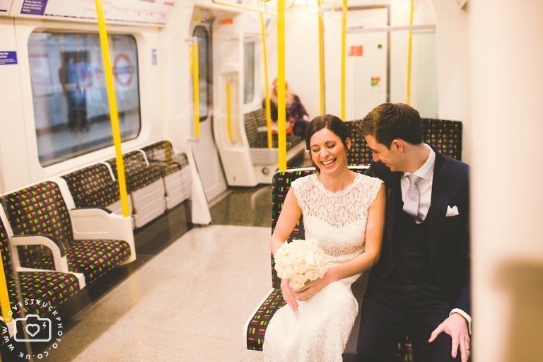 London Underground Wedding Photographs, Bride Groom in London Underground
