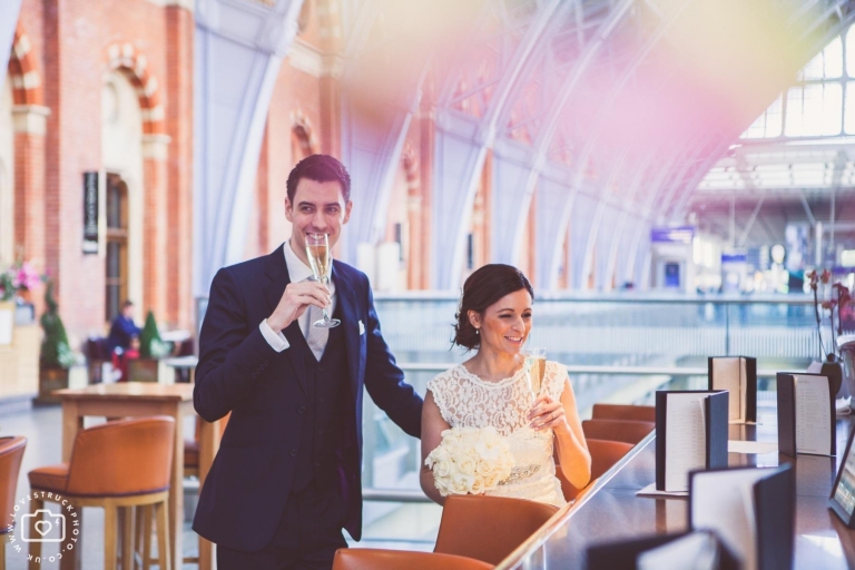 London St Pancras Hotel Wedding, London Underground Wedding Photos