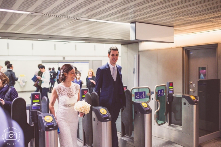London Underground Wedding Photos, London Underground Bride And Groom