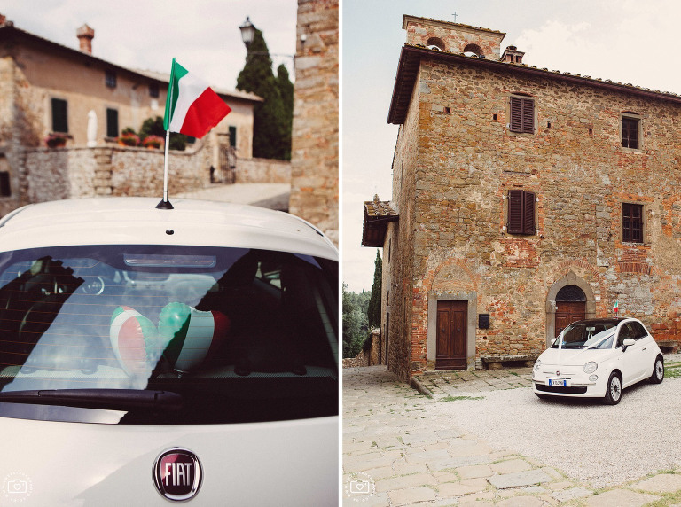 Bridal preparations in Castello Di Gargonza, Arezzo