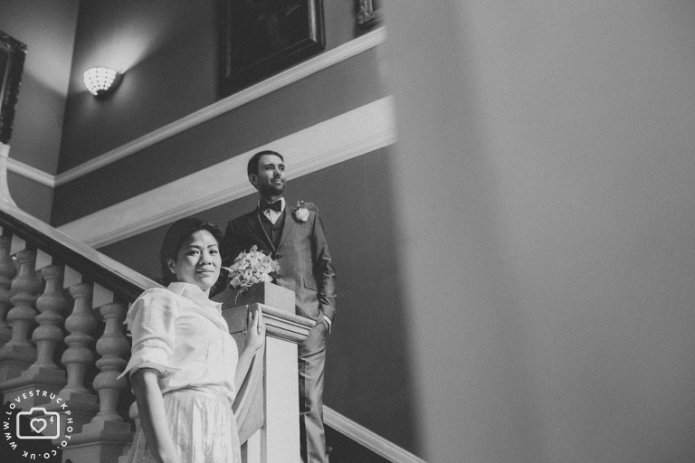 fun wedding photography london, quirky wedding in Kensington registry office