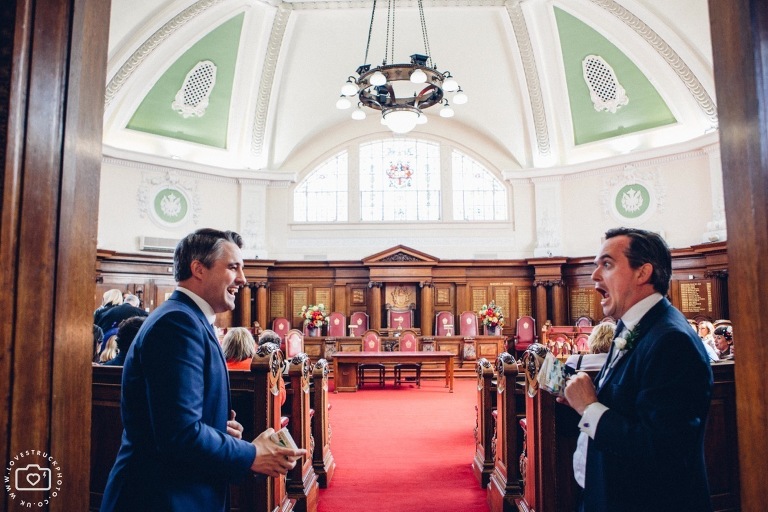 Islington town hall wedding, quirky wedding photography