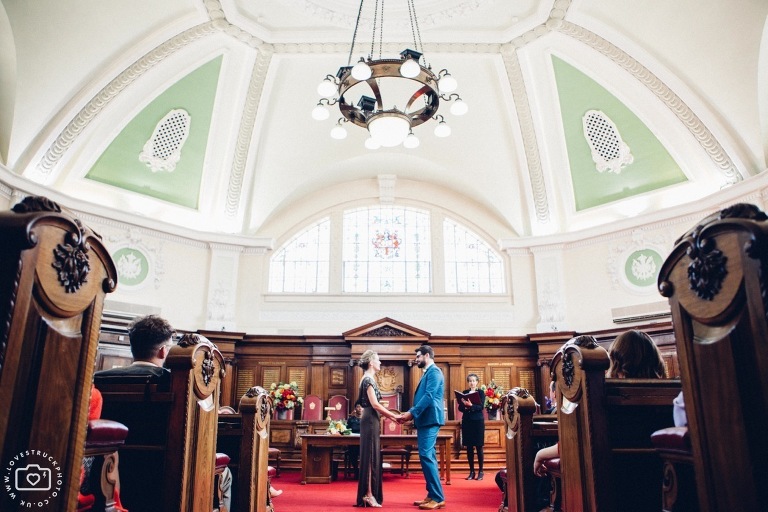 Islington town hall wedding, quirky wedding photography