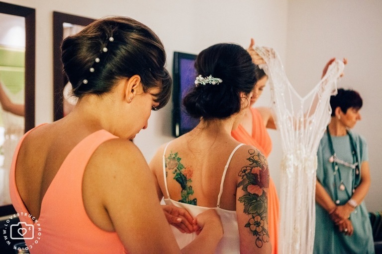The Montcalme Hotel Wedding Preps, Bridal preparation photos, rock n roll wedding