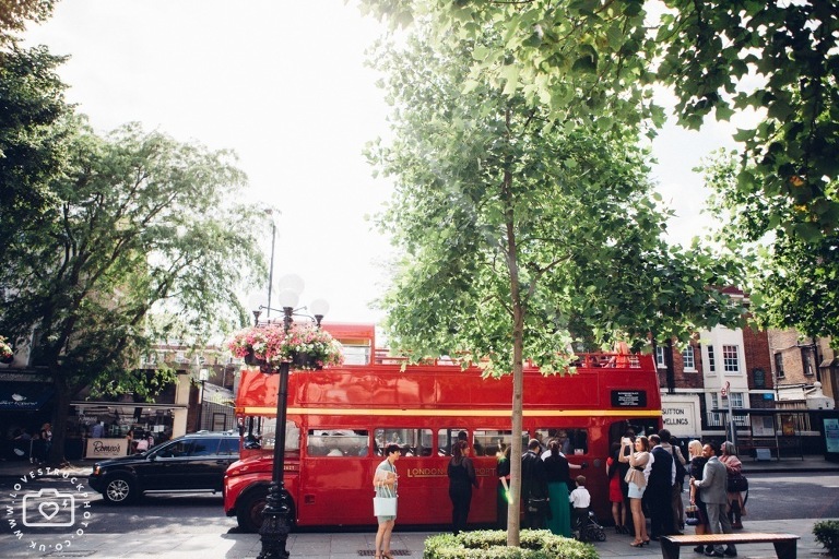 Islington Town Hall Wedding, Rock N Roll Wedding, alternative london wedding, islington town hall wedding ceremony photos, vintage red london bus