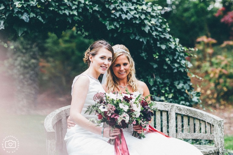 barn wedding cotswolds, cripps barn wedding, same sex wedding photographs, two brides wedding portraits