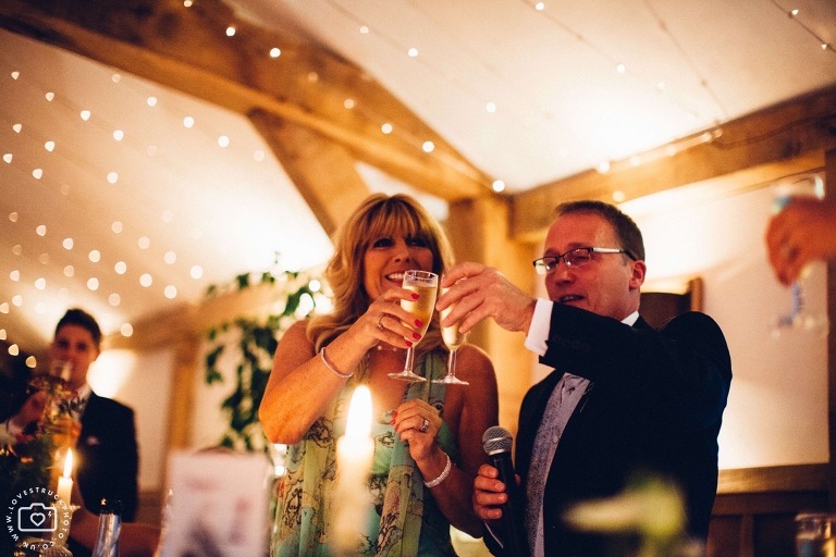 cripps barn at night, gloucestershire barn wedding