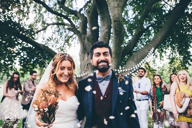 quirky outdoor london wedding, regents park wedding ceremony
