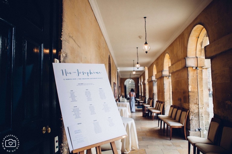 the orangery wedding reception, blenheim palace wedding