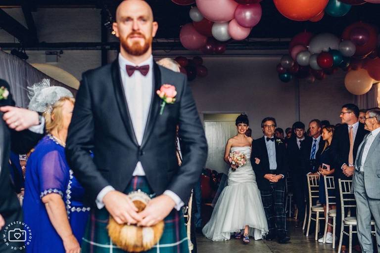 Trinity Buoy Wharf Wedding Ceremony, Industrial London Wedding, Warehouse Wedding London